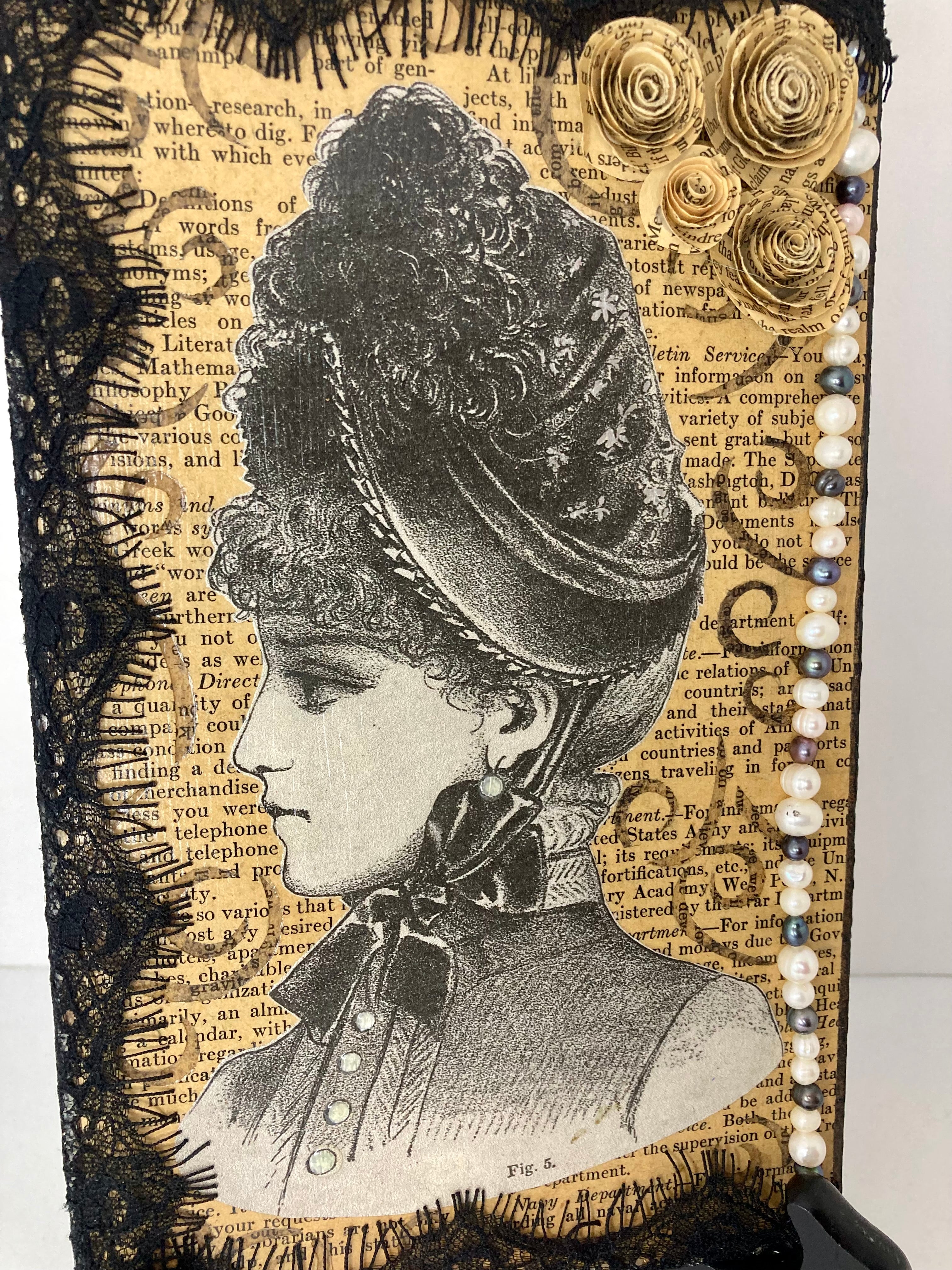Adelaide, mixed media vintage art – Altered Art by Cassandra
