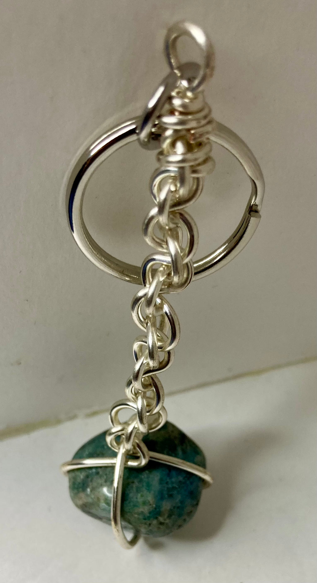 Stone and wire keychains