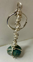 Stone and wire keychains