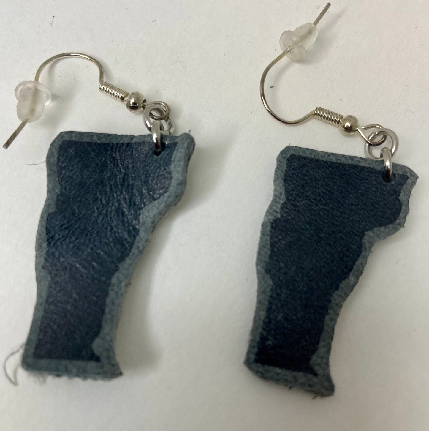 Hand Stamped Vermont Leather Earrings