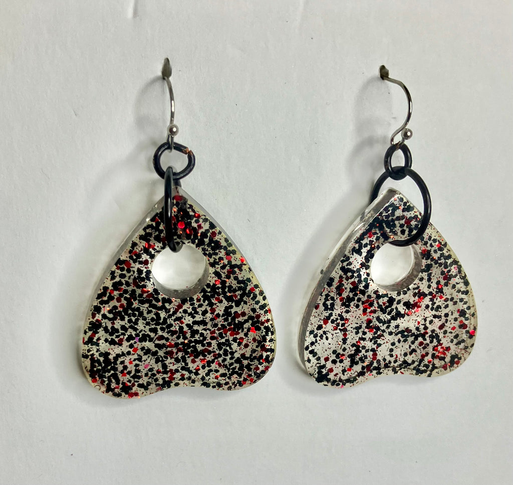 Large resin planchette earrings
