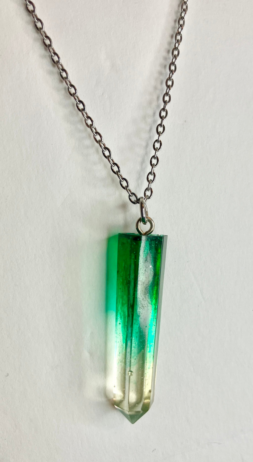 Resin cylinder pendant necklace