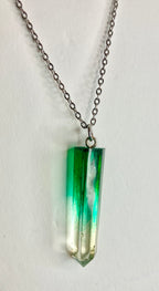 Resin cylinder pendant necklace