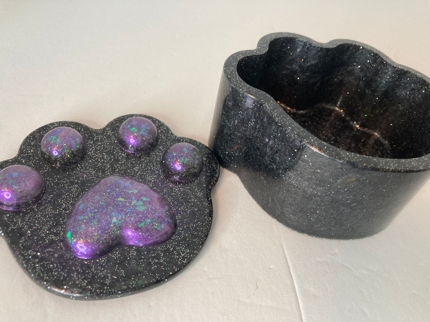 Resin Paw Print Trinket Box