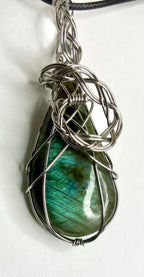 Wire wrapped stones and crystals with stainless steel wire