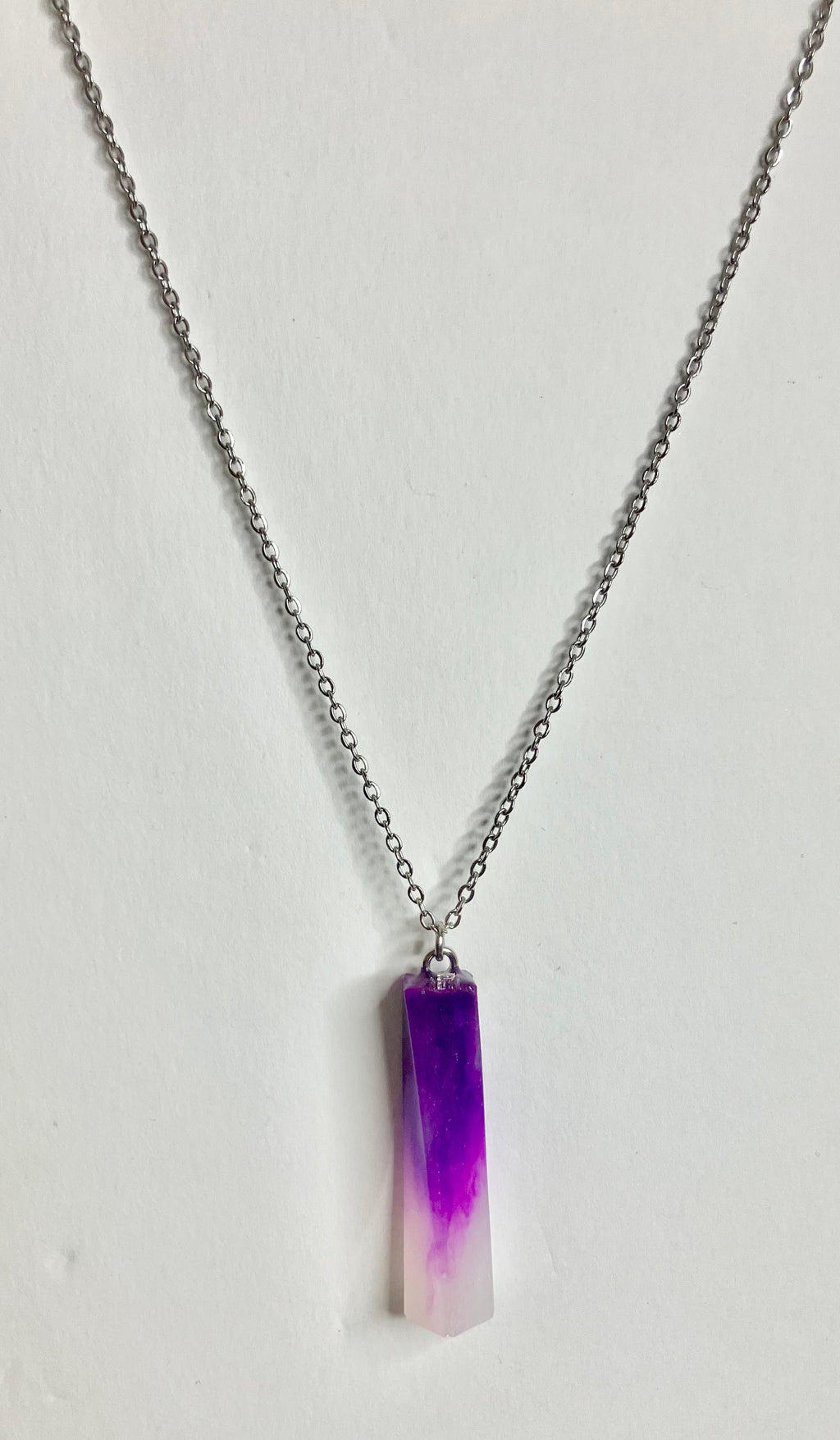 Resin cylinder pendant necklace