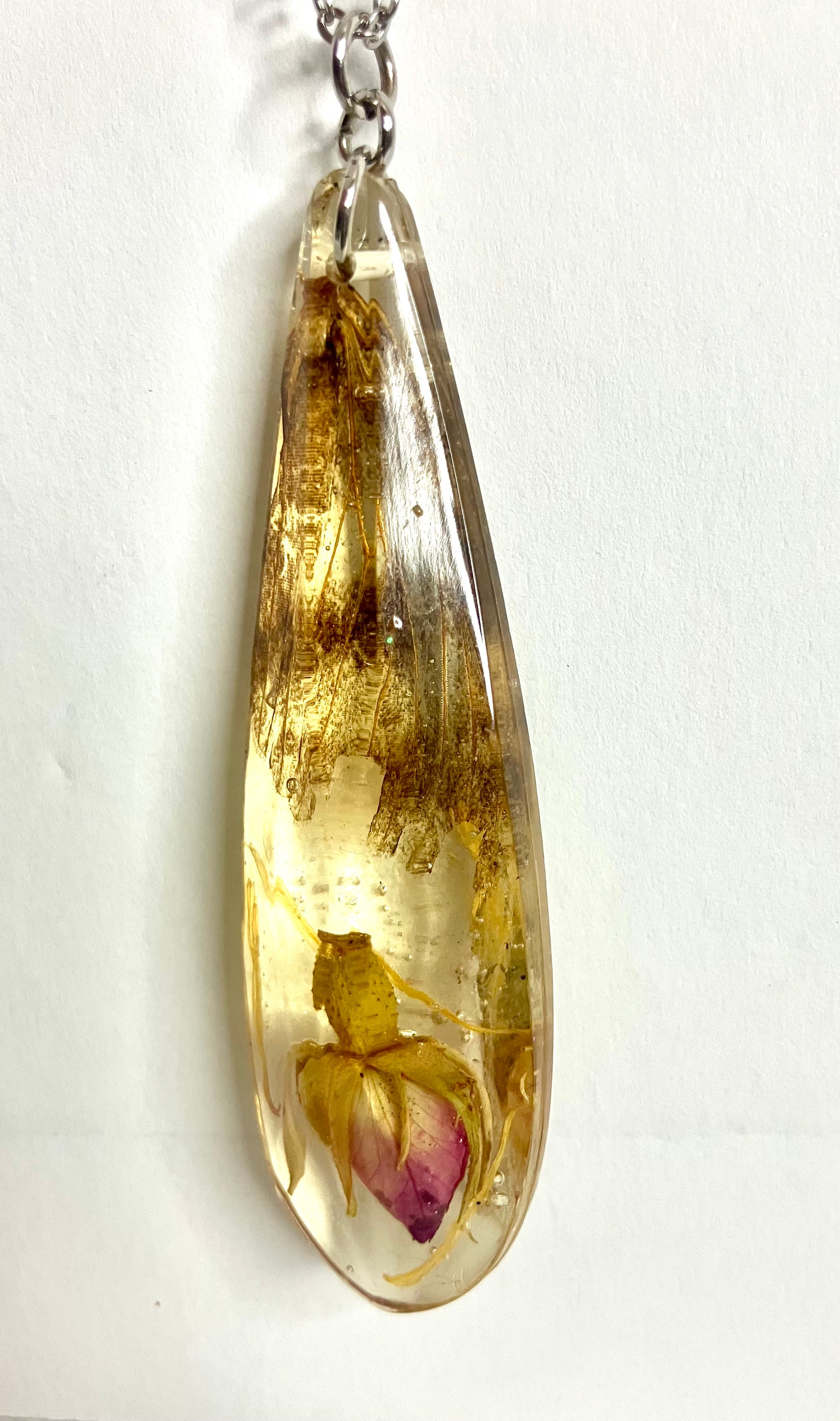 Tattered butterfly wing necklace