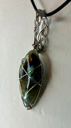 Wire wrapped stones and crystals with stainless steel wire