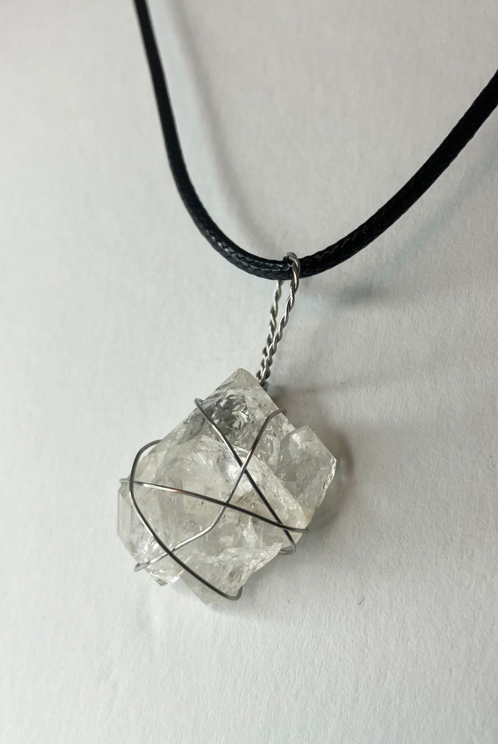 Wire wrapped stones and crystals with stainless steel wire