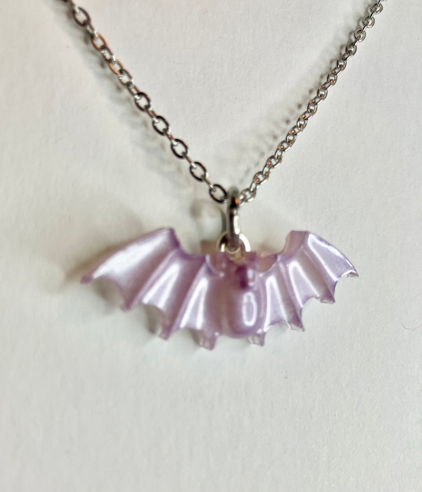 Handmade Resin Bat Pendant Necklaces