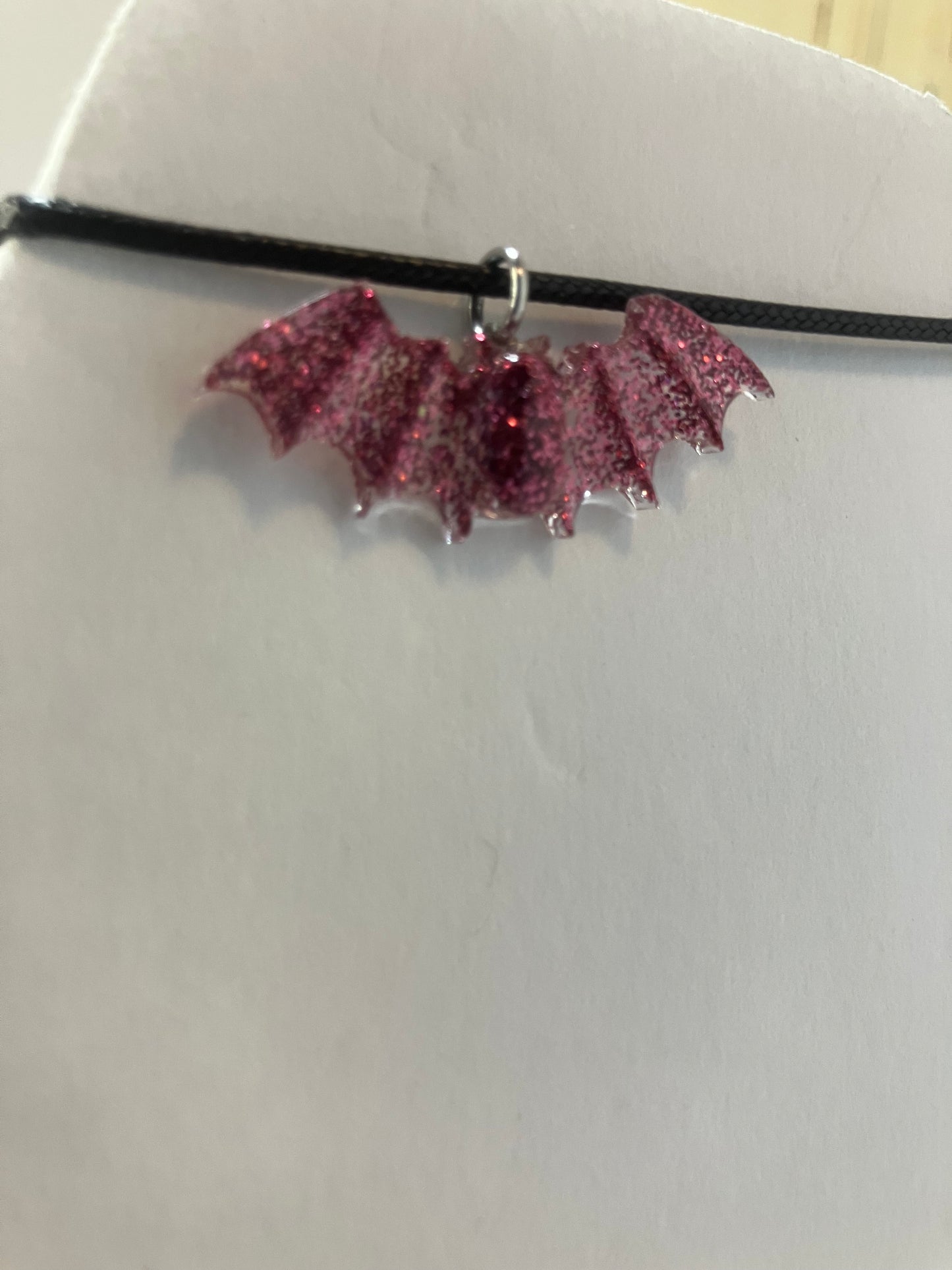 Handmade Resin Bat Pendant Necklaces
