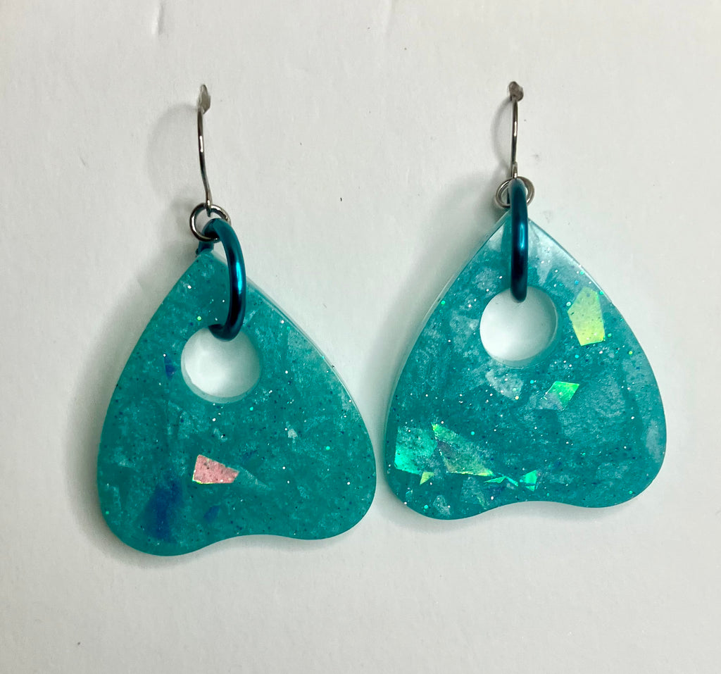 Large resin planchette earrings