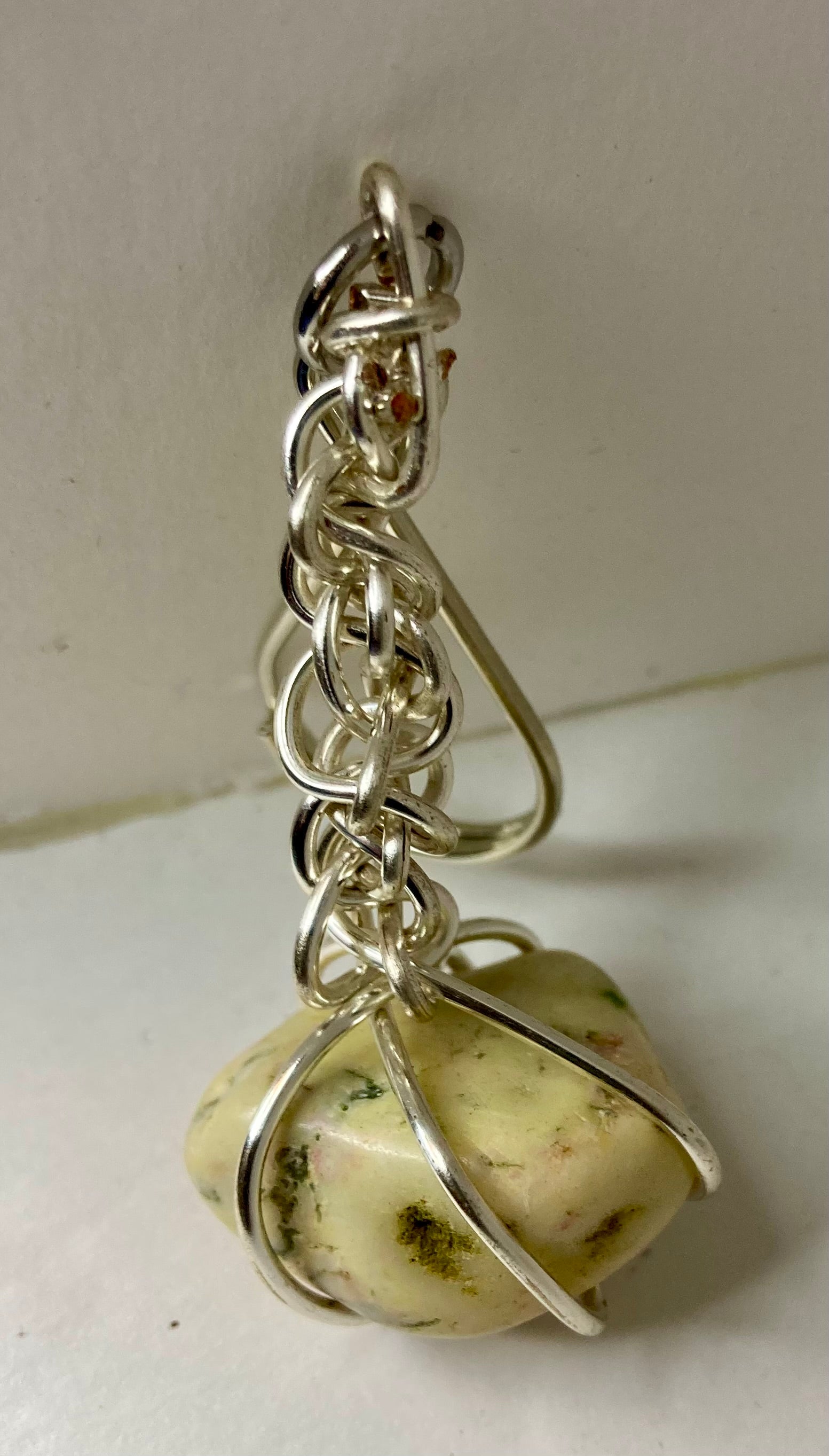 Stone and wire keychains