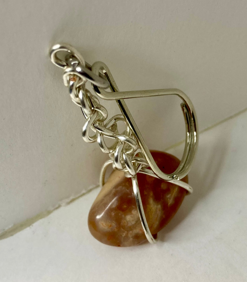 Stone and wire keychains