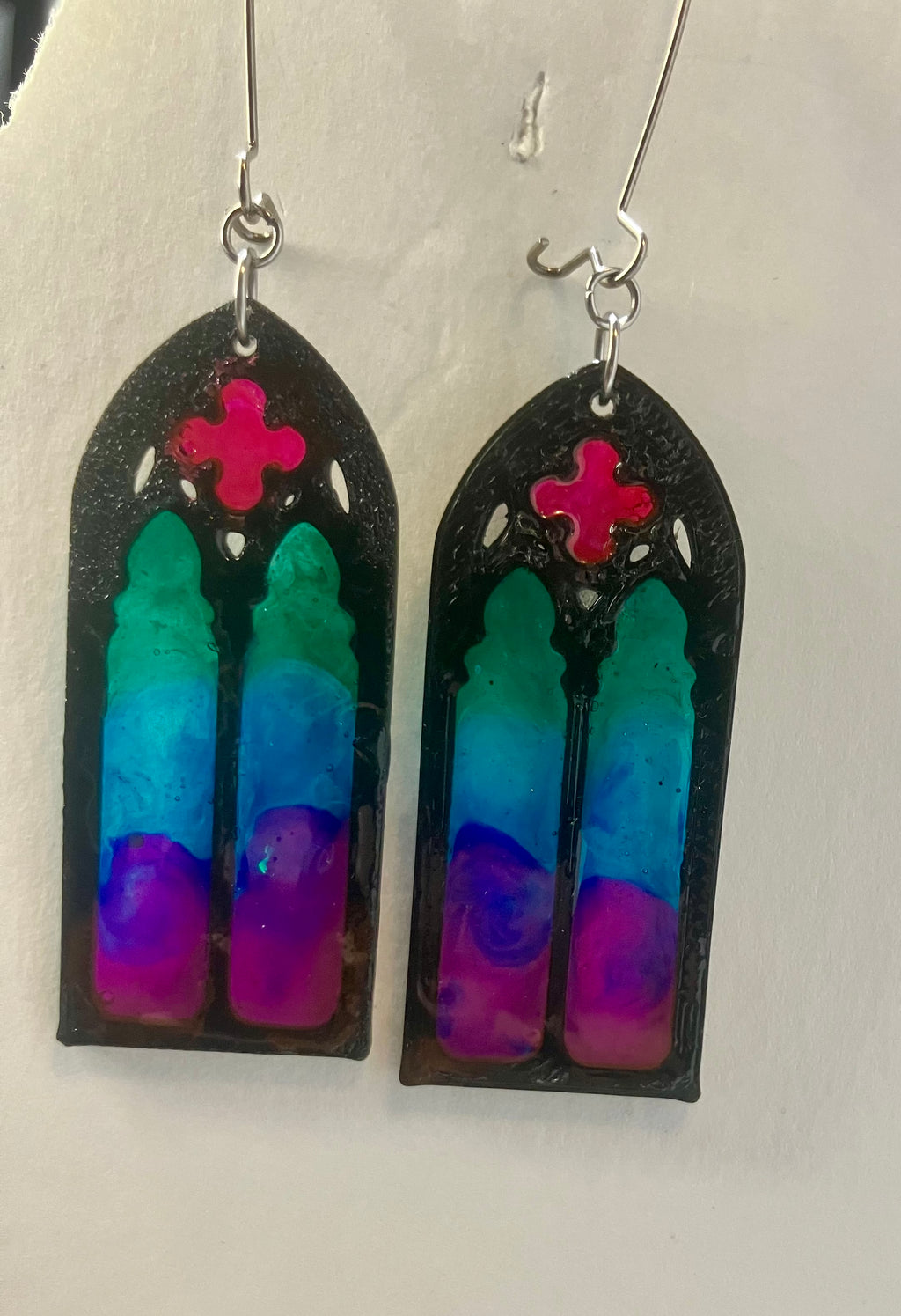 Faux stained glass jewelry