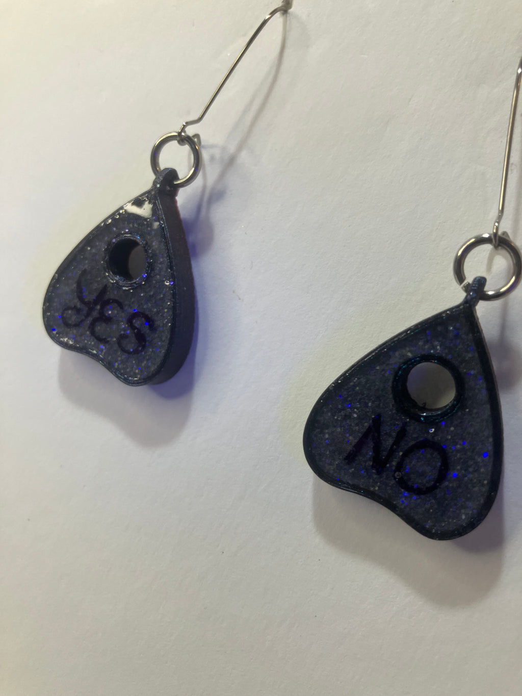 Planchette glow in the dark earrings