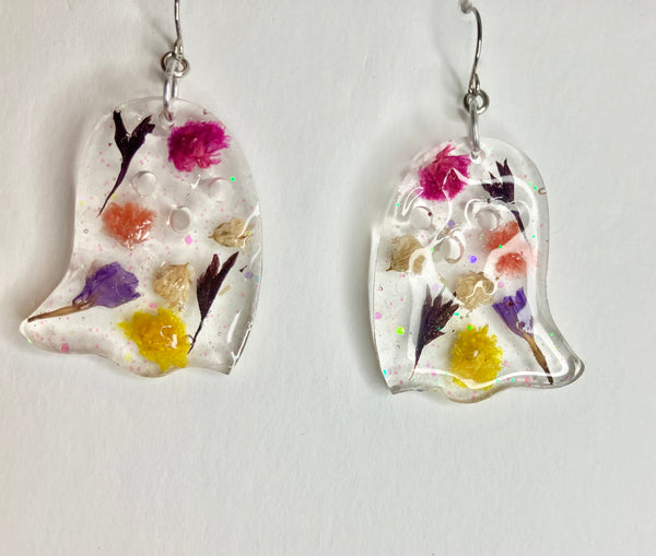 Resin ghost earrings