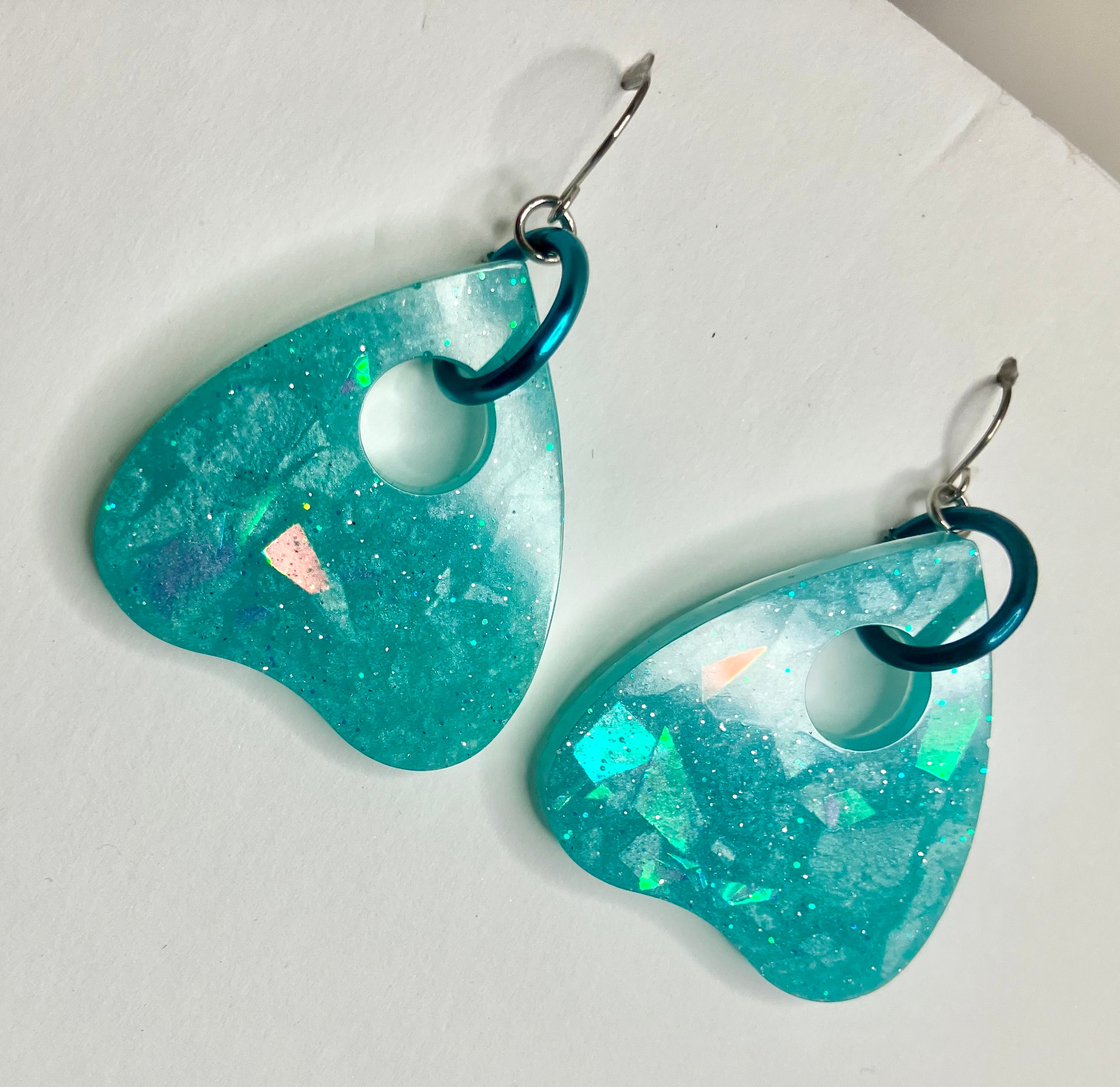 Large resin planchette earrings