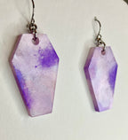 Holographic coffin resin earrings