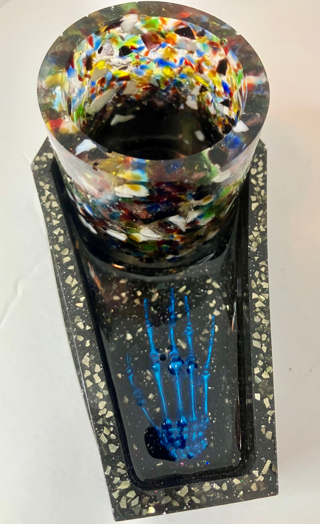 Coffin votive holder/incense burner