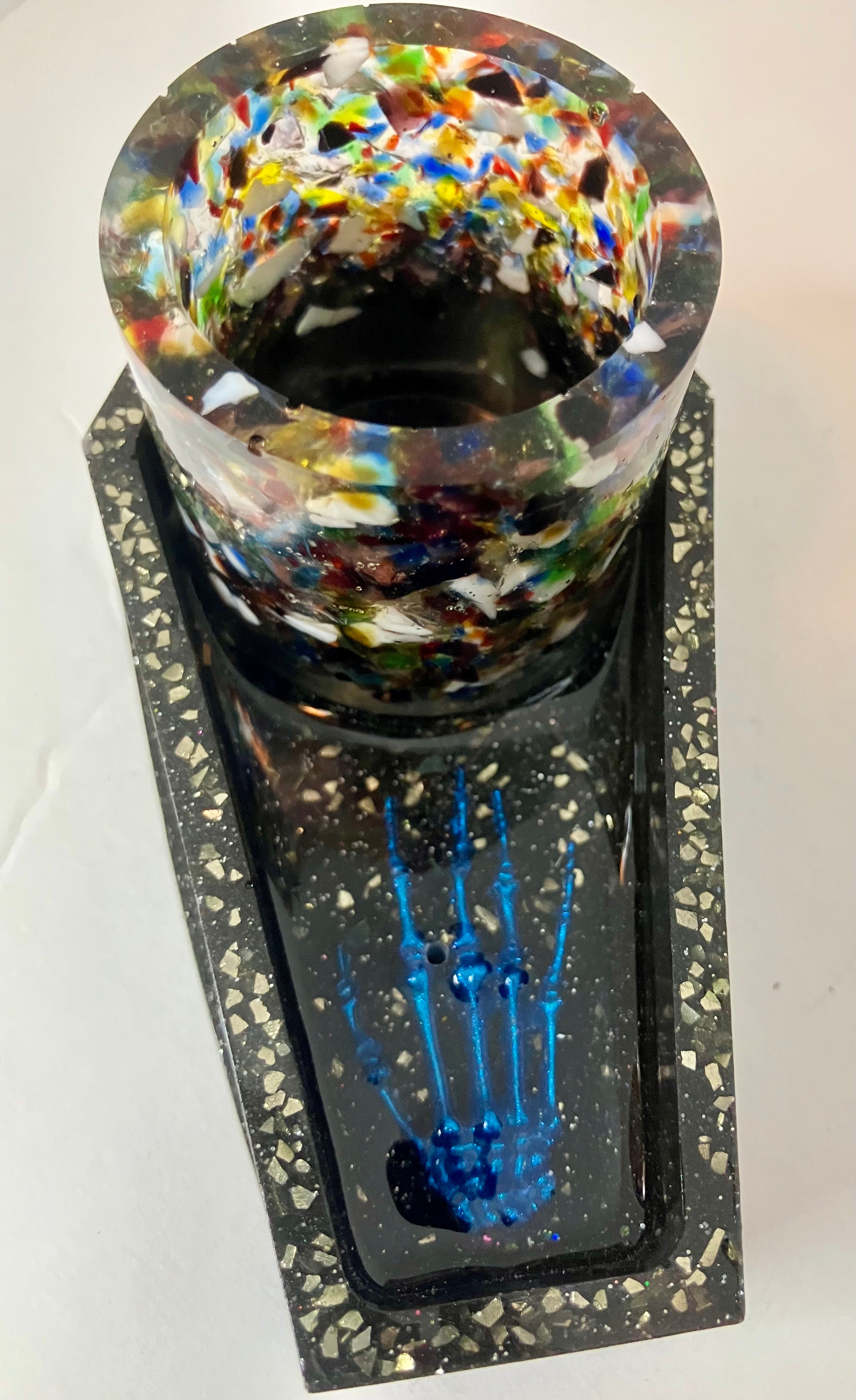 Coffin votive holder/incense burner