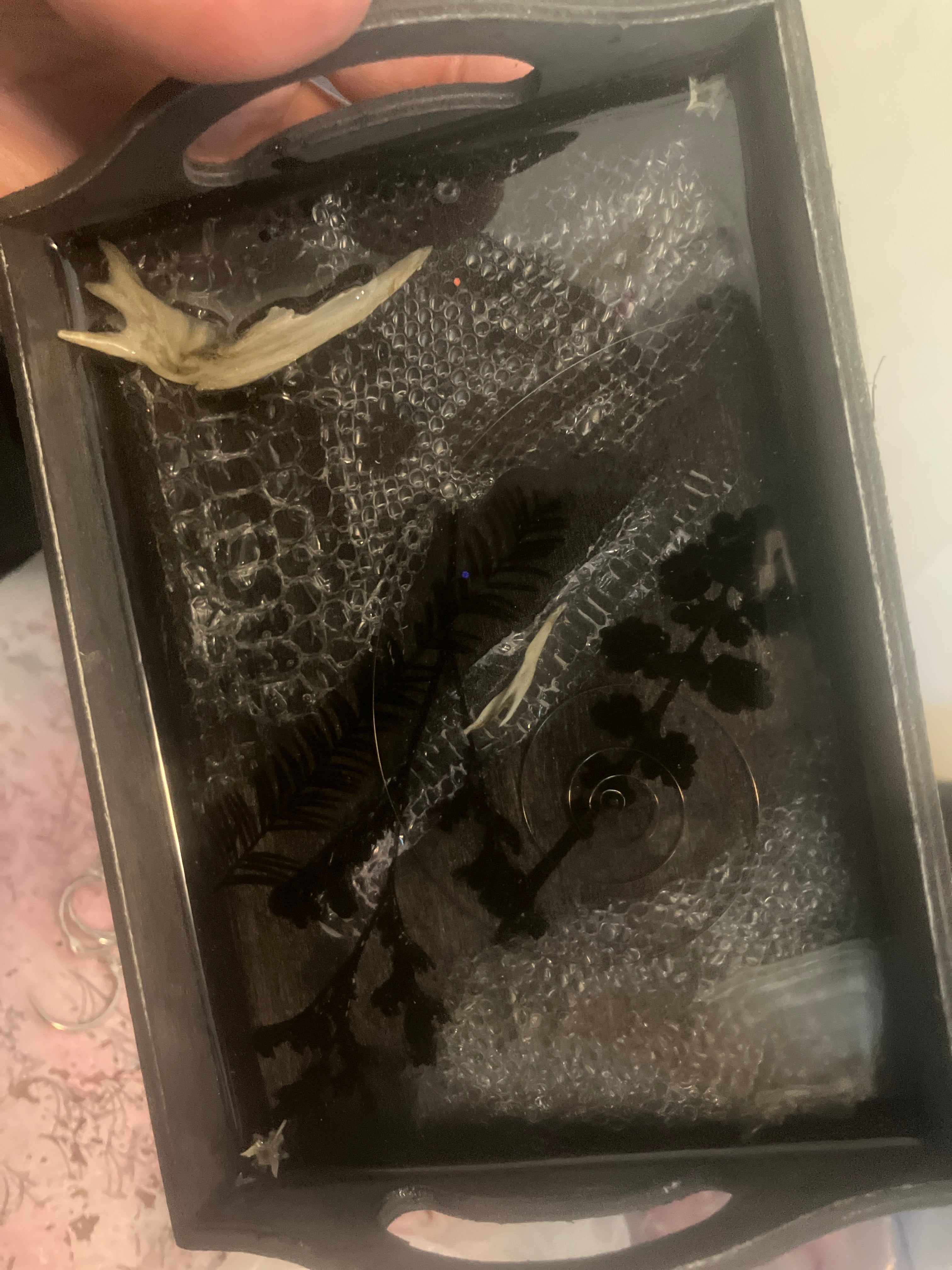 Snakeskin bone and flower tray