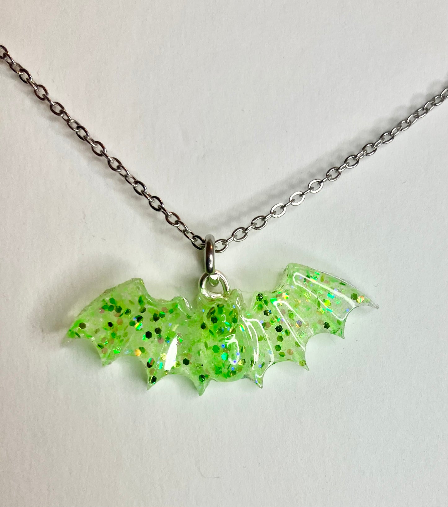 Handmade Resin Bat Pendant Necklaces