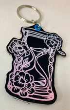 Leather and vinyl keychains