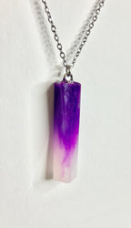 Resin cylinder pendant necklace