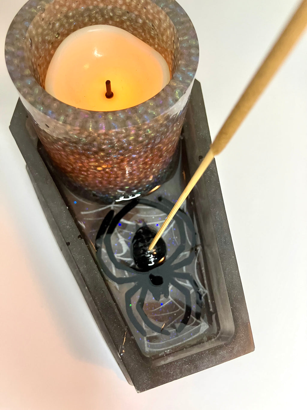 Coffin votive holder/incense burner