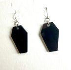 Holographic coffin resin earrings