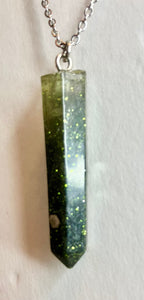 Resin cylinder pendant necklace