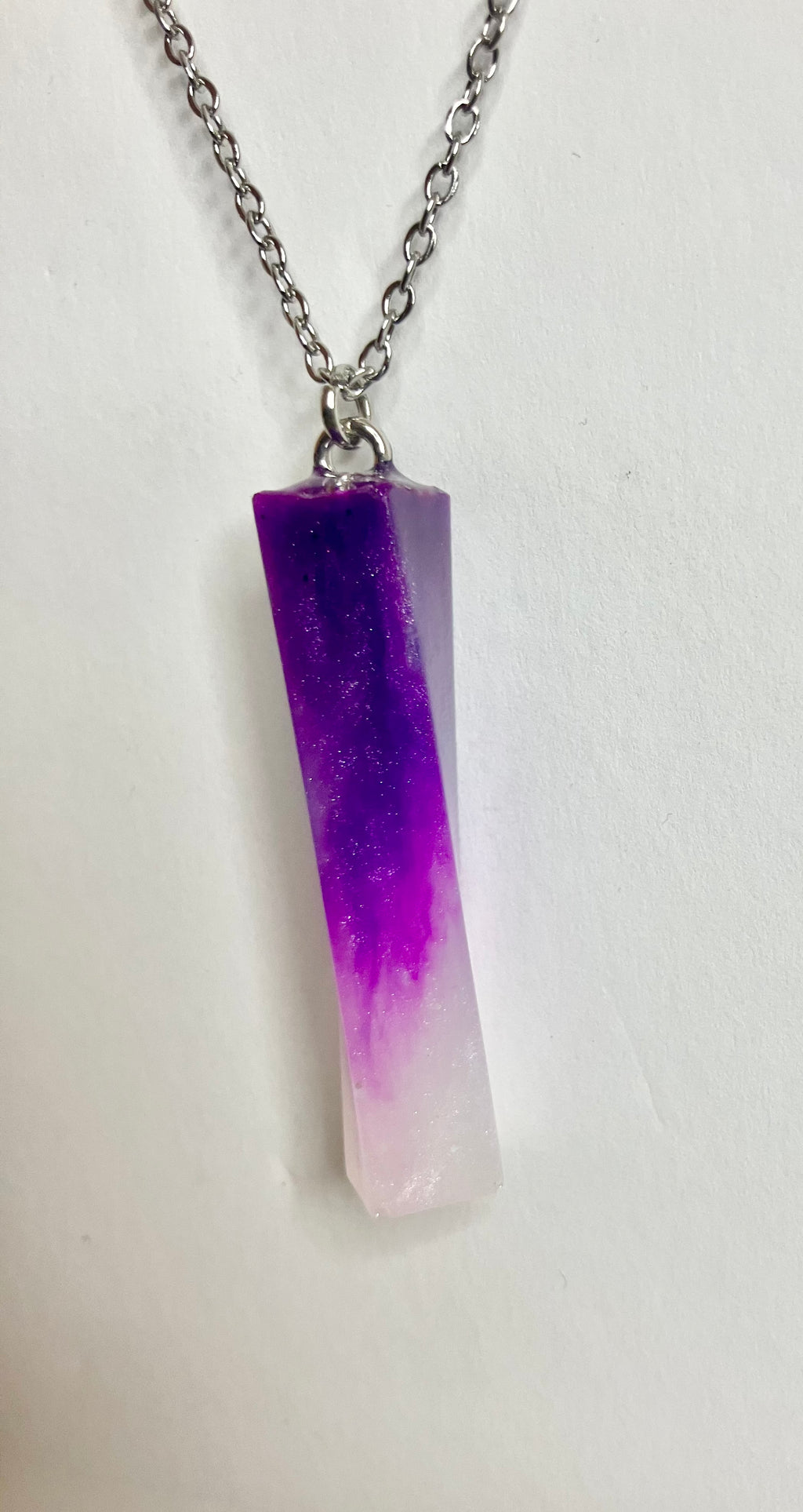 Resin cylinder pendant necklace