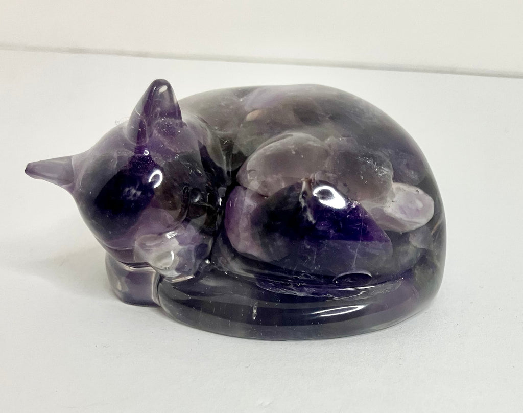 Amethyst filled sleeping pet figuring