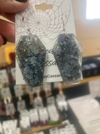 Holographic coffin resin earrings