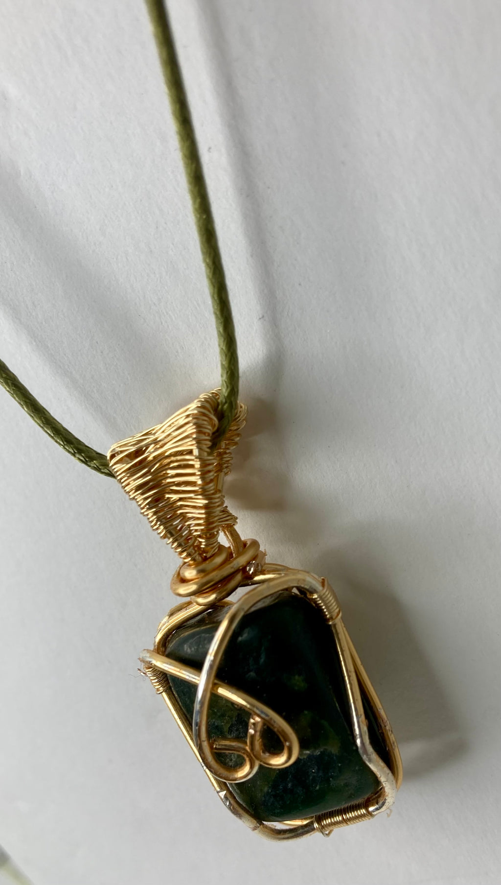 Wire wrapped stone pendants, silver plated copper wire