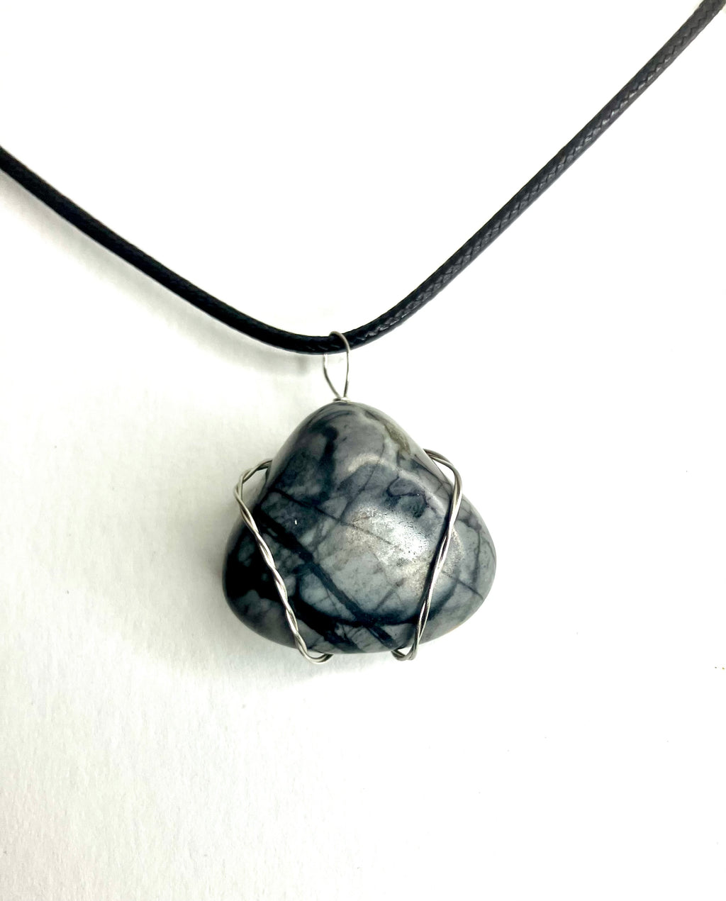 Wire wrapped stones and crystals with stainless steel wire