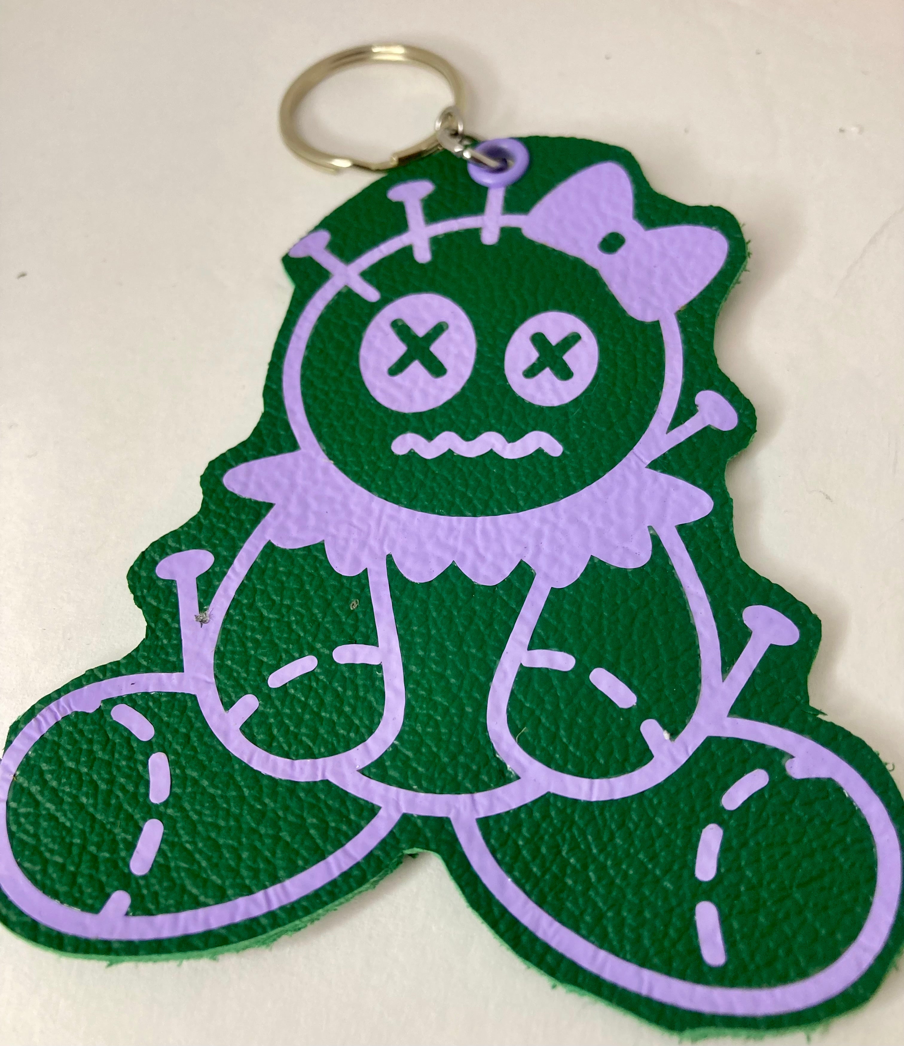 Leather and vinyl keychains