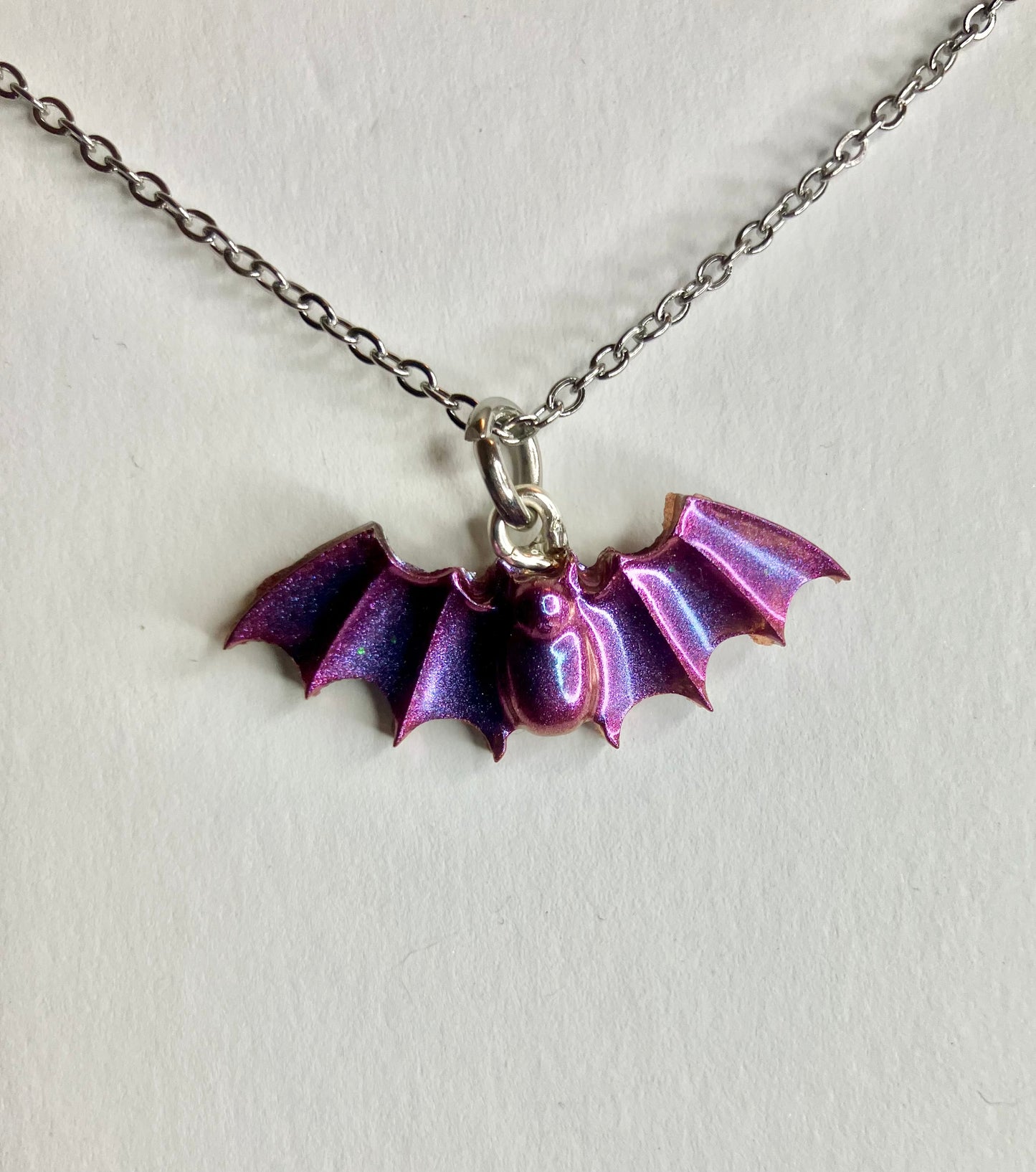 Handmade Resin Bat Pendant Necklaces