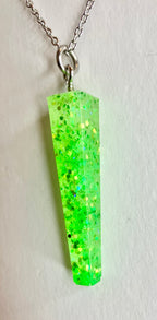 Resin cylinder pendant necklace