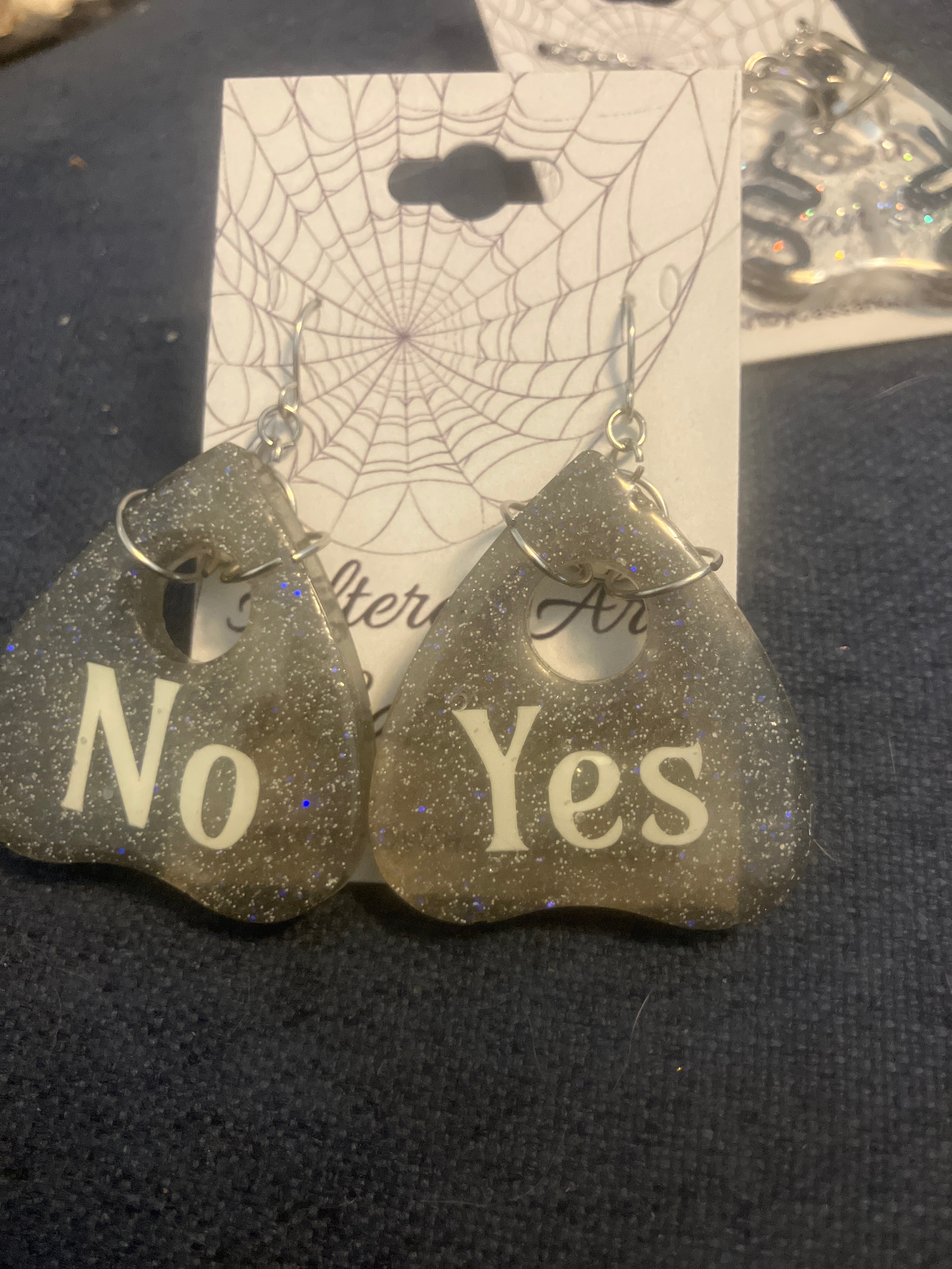 Large resin planchette earrings