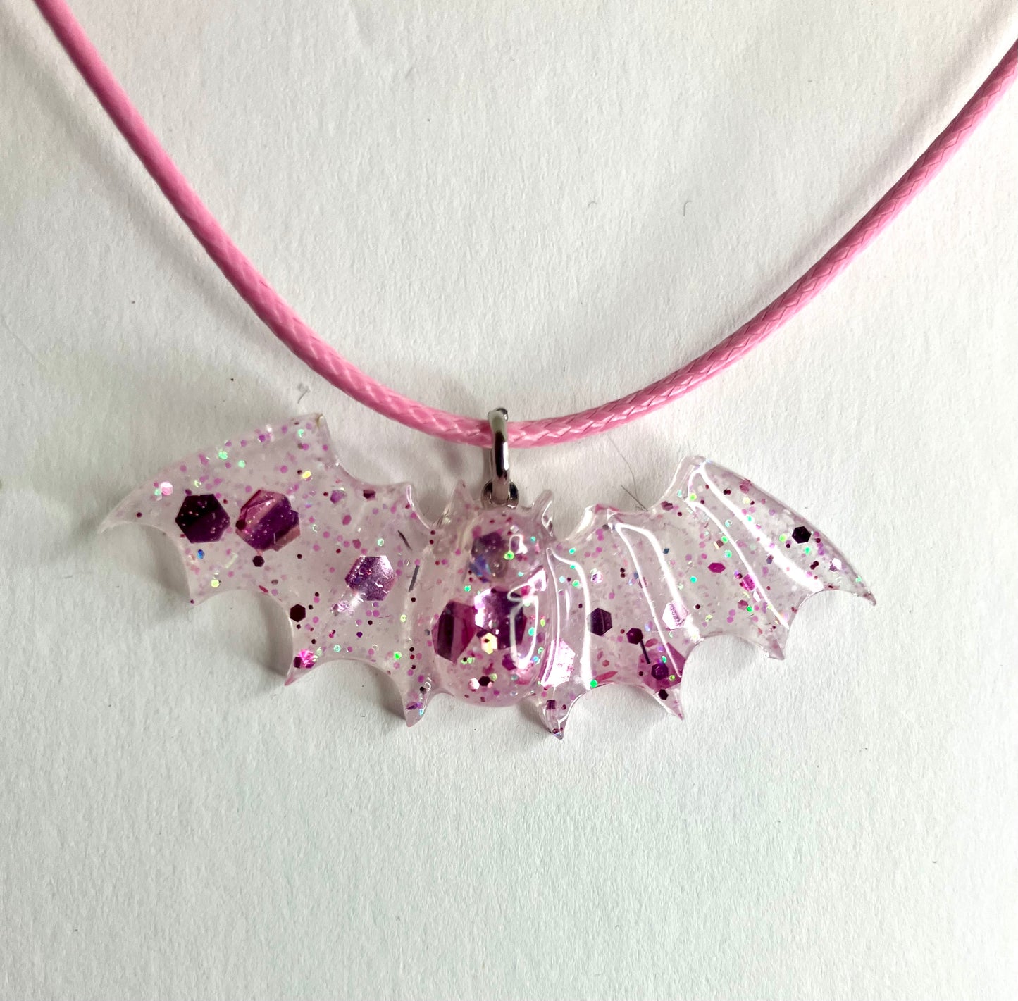 Handmade Resin Bat Pendant Necklaces