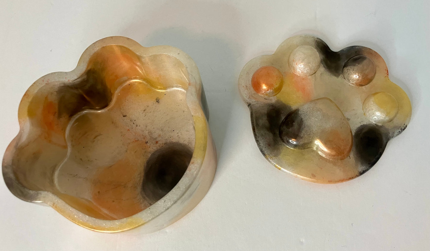 Resin Paw Print Trinket Box