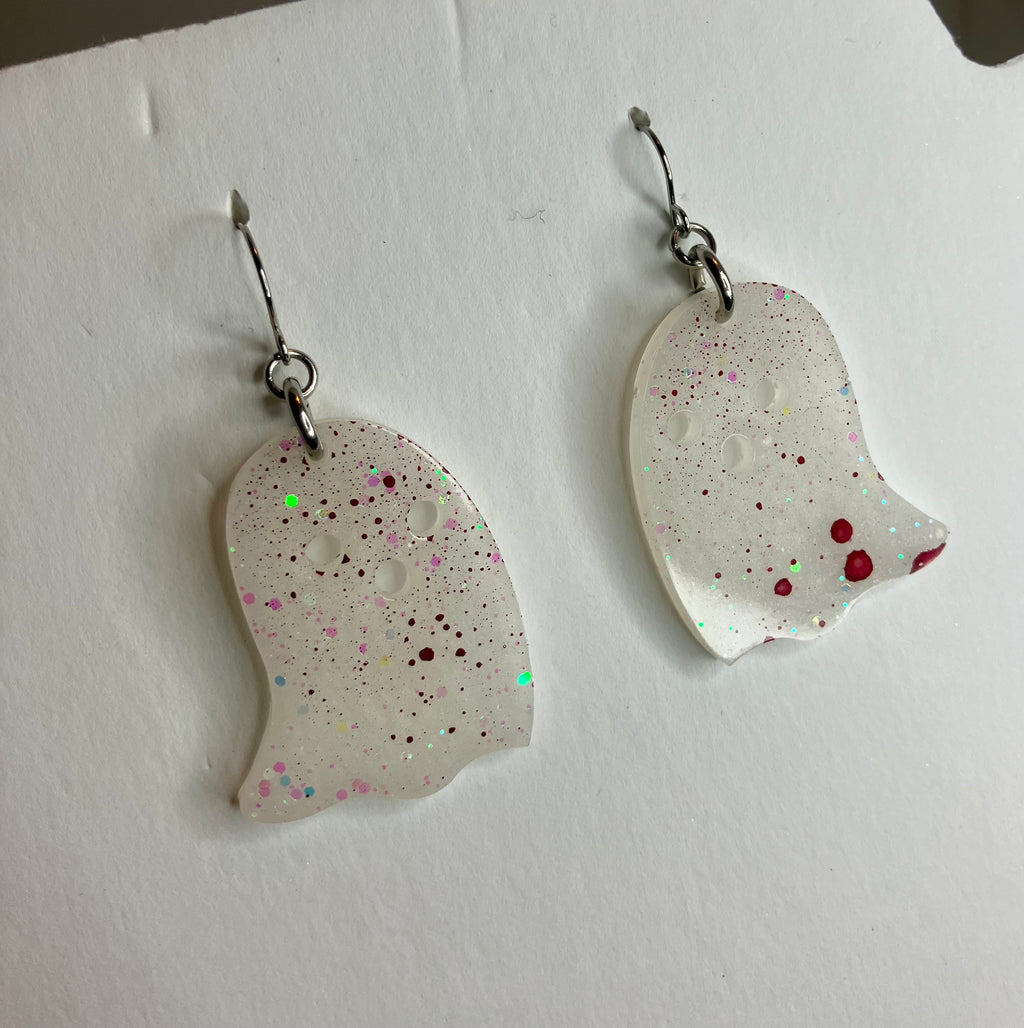 Resin ghost earrings