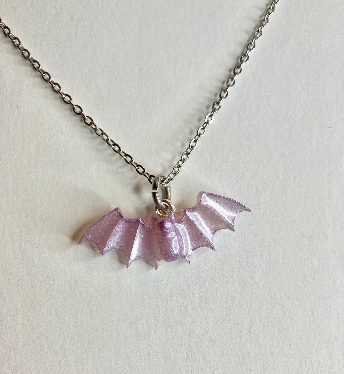 Handmade Resin Bat Pendant Necklaces