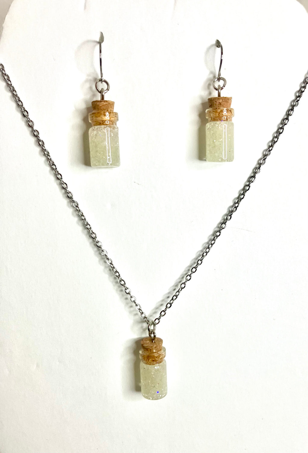 Glow in the dark vial jewelry