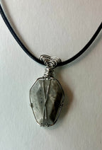 Wire wrapped stones and crystals with stainless steel wire