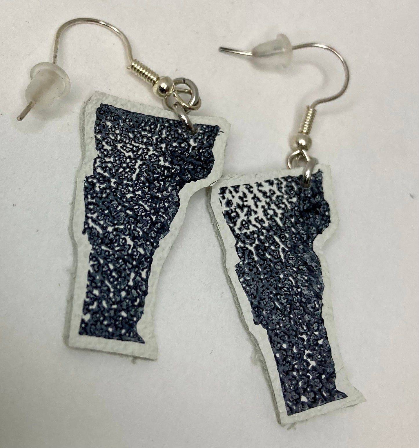 Hand Stamped Vermont Leather Earrings