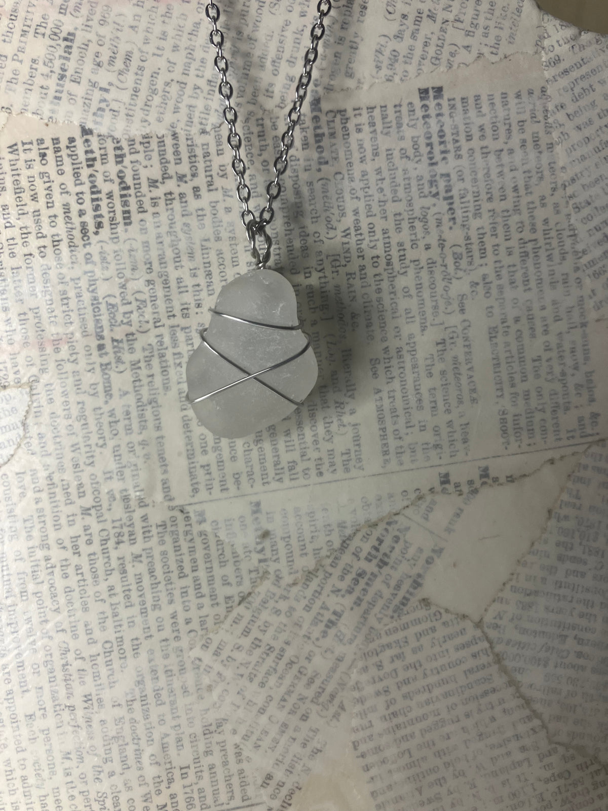 Wire Wrapped Stone and Crystal Necklaces, Stainless Steel