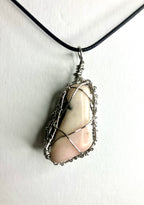 Wire wrapped stones and crystals with stainless steel wire